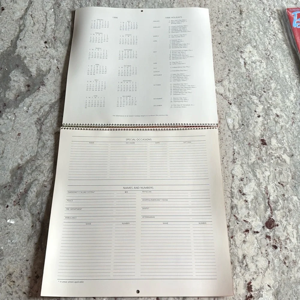 Vintage Hallmark 1995 Barbie Calendar